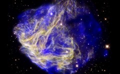 שרידי סופרנובה בענן המגלני הגדול. צילום: טלסקופ החלל צ'אנדרה