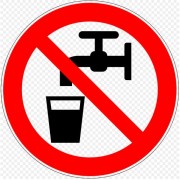 שלט אזהרה מפני מים מסוכנים לשתיה. מתוך ויקיפדיה