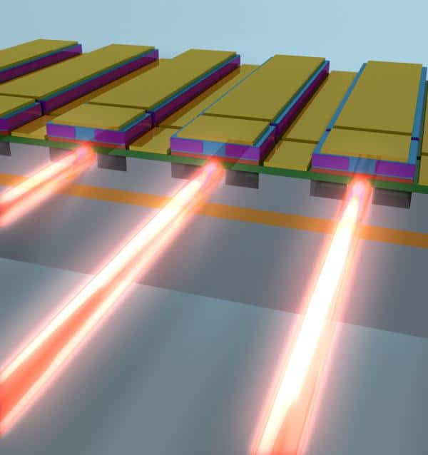 Laser on silicon. Photo: University of California at Santa Barbara