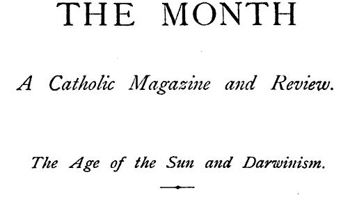 כותרת מאמר משנת 1898 בכתב עת קתולי המנסה לגייס את המחלוקת המדעית בדבר גיל השמש כדי להדוף את האבולוציה. צילום: מתוך יוניברס טודיי