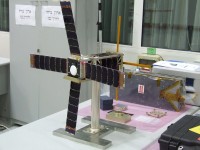 The first Israeli nanosatellite, Inklajn-1, in the assembly room