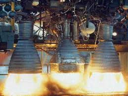 Rocket fuel is emitted from a rocket engine. Photo: NASA