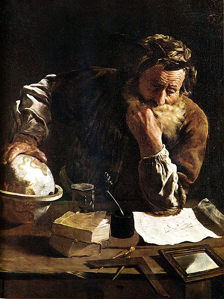 "Contemplative Archimedes", painting by Domenico Petti