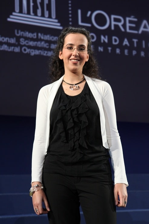 Hagar Galbard-Shagiv on the award stage. Photo: Erez Lichtenfeld