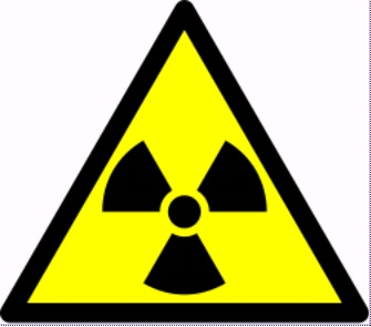 Warning symbol for radioactive material. From Wikipedia