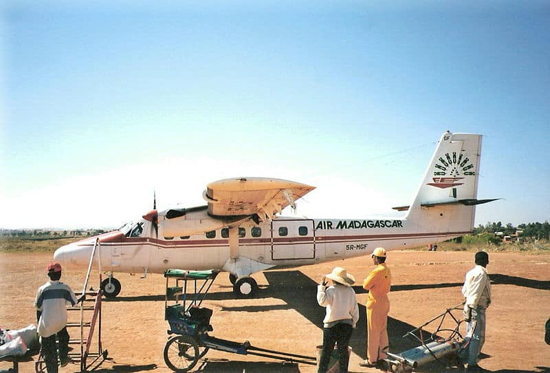 The airport of the town of Ciromandidi, Madagascar.