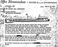 מסמך ה-FBI מ-1949. לא מתאר את רוזוול אלא אתר נחיתה אחר שהתגלה כמפוברק על ידי אדם שרצה לעשות כסף מהתיירים שיבואו לעיירתו הנידחת בניו מקסיקו
