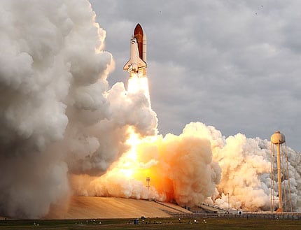 The launch of the shuttle Endeavour, May 16, 2011