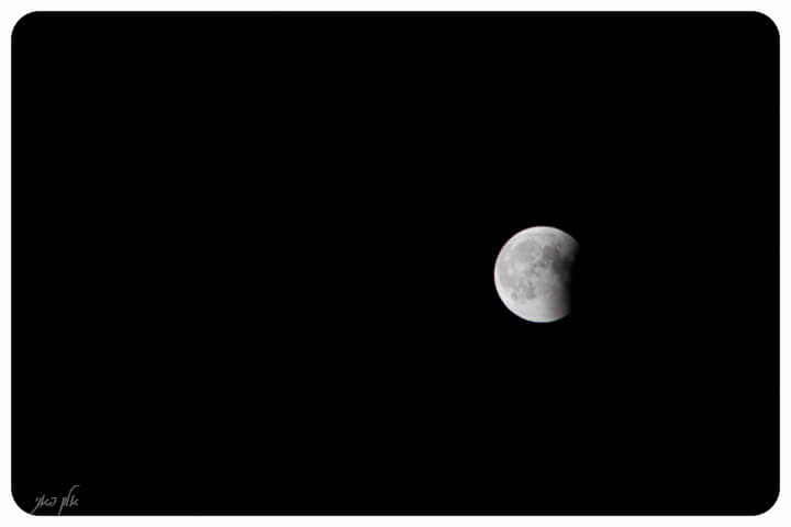 ליקוי הירח 15/6/2011 -לקראת סוף הליקוי. צילום: אלון באני במצפה הכוכבים בגבעתיים