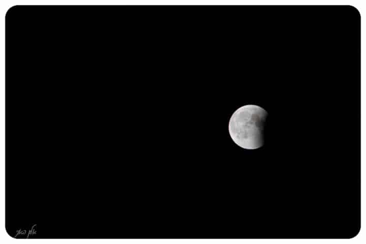 Lunar eclipse 15/6/2011 - Towards the end of the eclipse. Photo: Alon Bani at the observatory in Givatayim