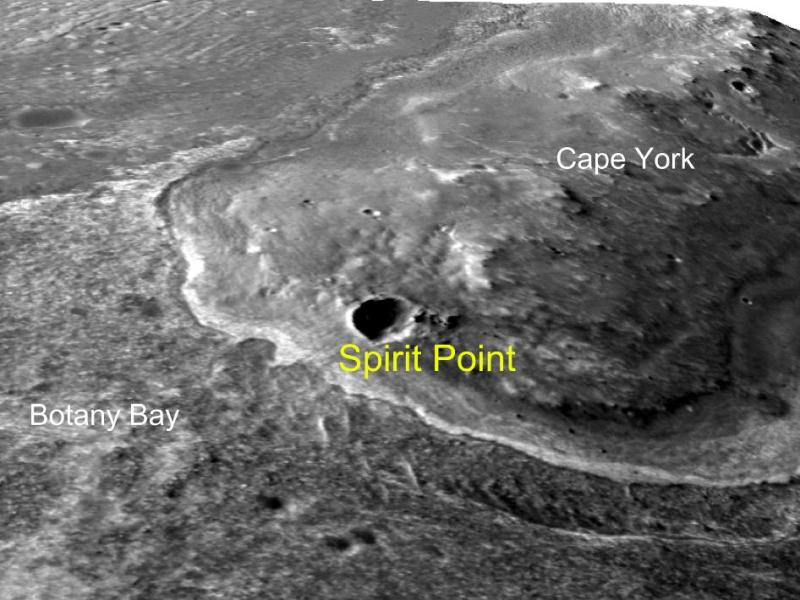 The map of the area approached by the Opportunity rover, June 2011