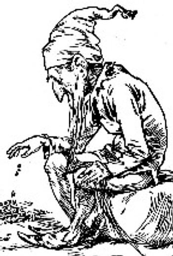 השדון האירי המיתולוגי Leprechaun בציור מראשית המאה ה-20. מתוך ויקיפדיה