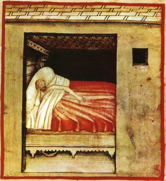 נדודי שינה, איור מהמאה ה-14. מתוך ויקיפדיה