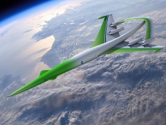 מטוס ירוק ידידותי לסביבה. דגם של מטוס נוסעים על-קולי. צילום: NASA Images