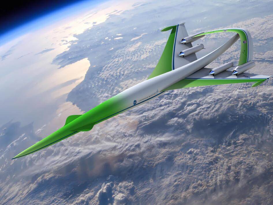 מטוס ירוק ידידותי לסביבה. דגם של מטוס נוסעים על-קולי. צילום: NASA Images