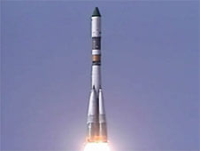 החללית פרוגרס 44 שוגרה ממרכז החלל בייקונור, זמן קצר לאחר השיגור היא התרסקה. 24 באוגוסט 2011 צילום: NASA TV