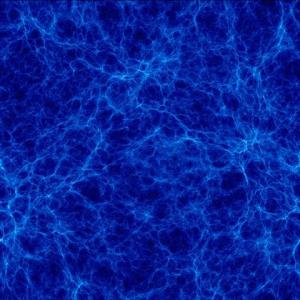 رسم توضيحي لتوزيع المادة المظلمة في الكون بعد 800 مليون سنة من الانفجار الأعظم. الشكل: مشروع علم الكونيات العددي مارينوستروم