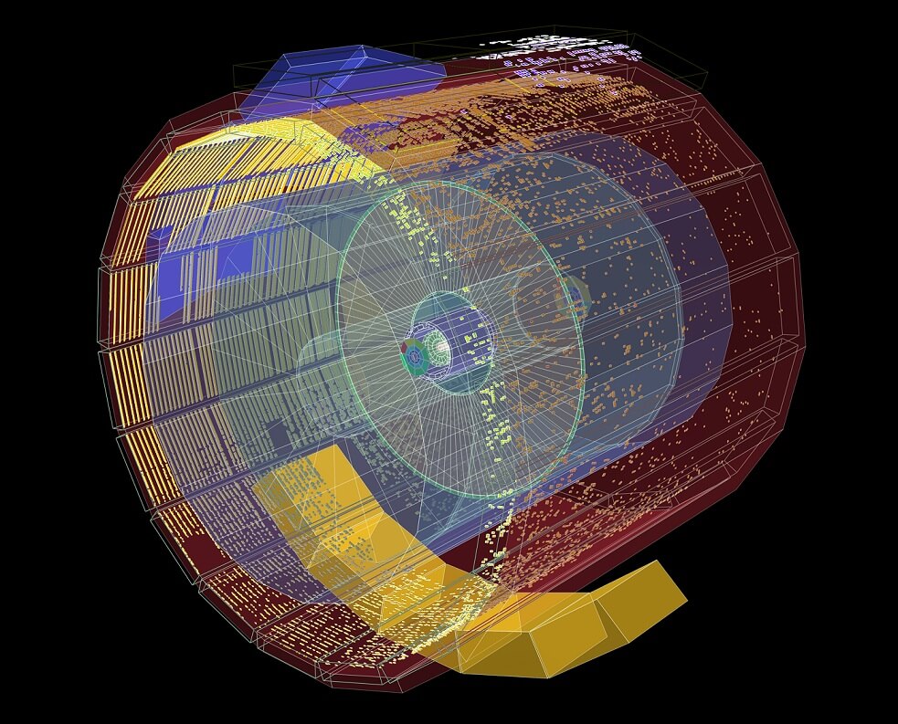 Results of one of the first experiments conducted at the LHC in 2009. From the CERN website