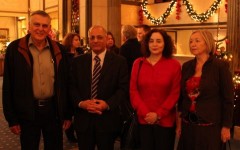 משמאל לימין: פרופסור שכטמן, השגריר בני דגן, עירית דגן וציפי שכטמן בלובי של מלון "גרנד". צילום: דוברות הטכניון