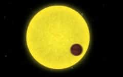 Transit of a planet in front of its sun. Illustration from a NASA video