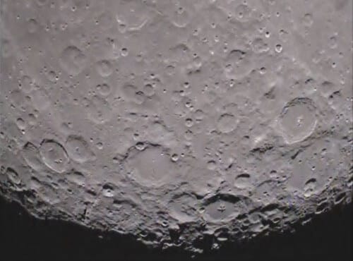 The far side of the Moon as imaged by the Ebb spacecraft, one of two GRAIL spacecraft orbiting the Moon, January 2012