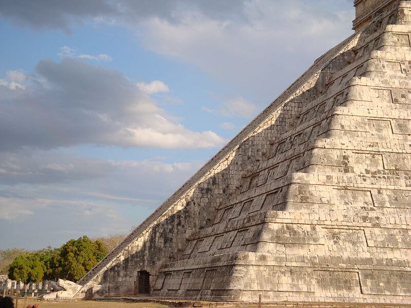 The Great Pyramid at Chichen Itzat in Mexico on the Vernal Equinox. From Wikipedia