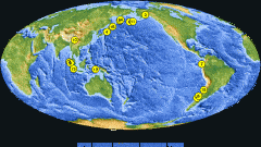 15 רעידות האדמה החזקות ביותר מאז 1900 ועד אפריל 2012 - לא כולל רעידת האדמה של 11 באפריל 2012 בעוצמה 8.7. מקור: השירות הגיאולוגי של ארה"ב