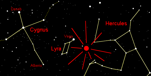 The location of the Lyrid meter. Illustration: Universe Today
