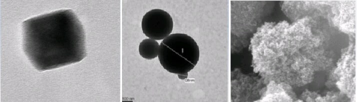 From left to right: Tungsten oxide produced according to the customer's request in crystalline form; Tungsten oxide produced according to the customer's requirement in amorphous form; A silicon oxide particle with an average diameter of 50 nanometers, grouped in an aggregate of 3-2 microns, according to the customer's requirement. The aforementioned stock can be easily disassembled if necessary. From the Nanosol company website