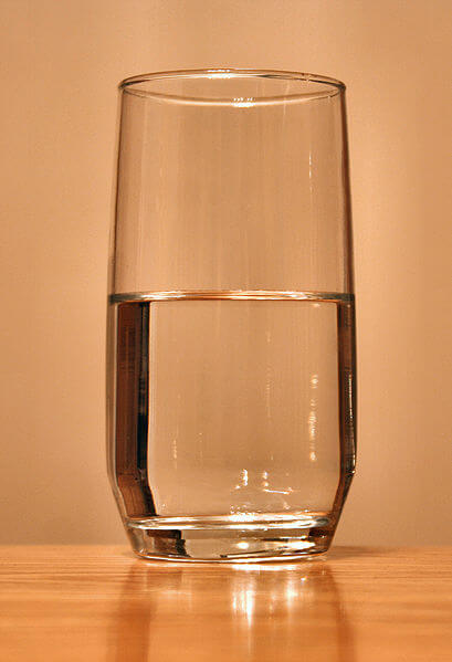 The glass is half full, from Wikipedia.