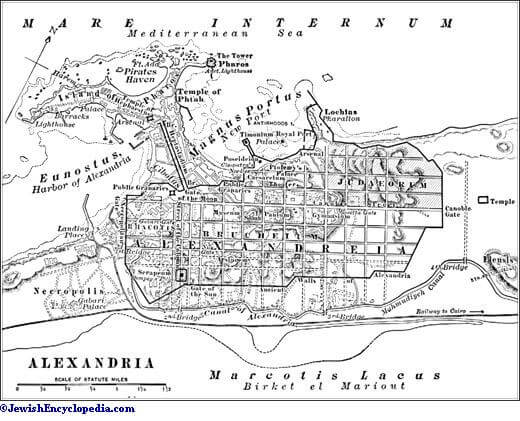 خريطة الإسكندرية القديمة. من ويكيبيديا