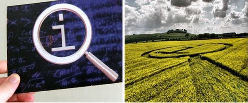 A wheat circle shaped like a BBC program logo