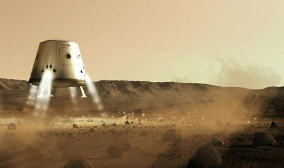 תפיסת אמן של נחתת מארס וואן על מאדים, גרסה של החללית דראגון של SpaceX.