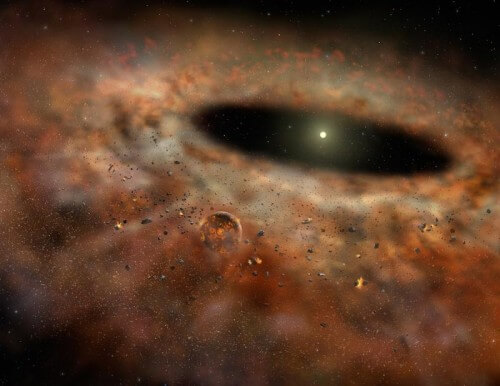 يختفي الغبار حول النجم المعروف باسم TYC 8241 2652. الصورة: جامعة كاليفورنيا