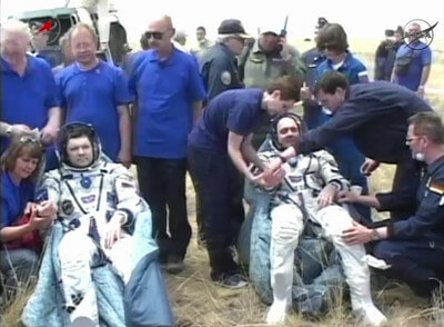 נחיתת הצוות ה-31 של תחנת החלל הבינלאומית, קזחסטן, 1/7/2012. צילום: נאס"א