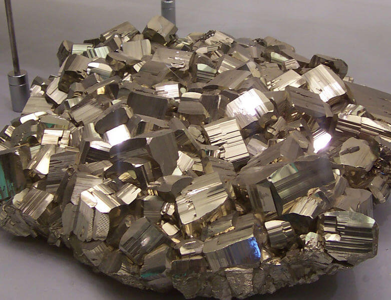 Pyrite - fool's gold. From Wikipedia
