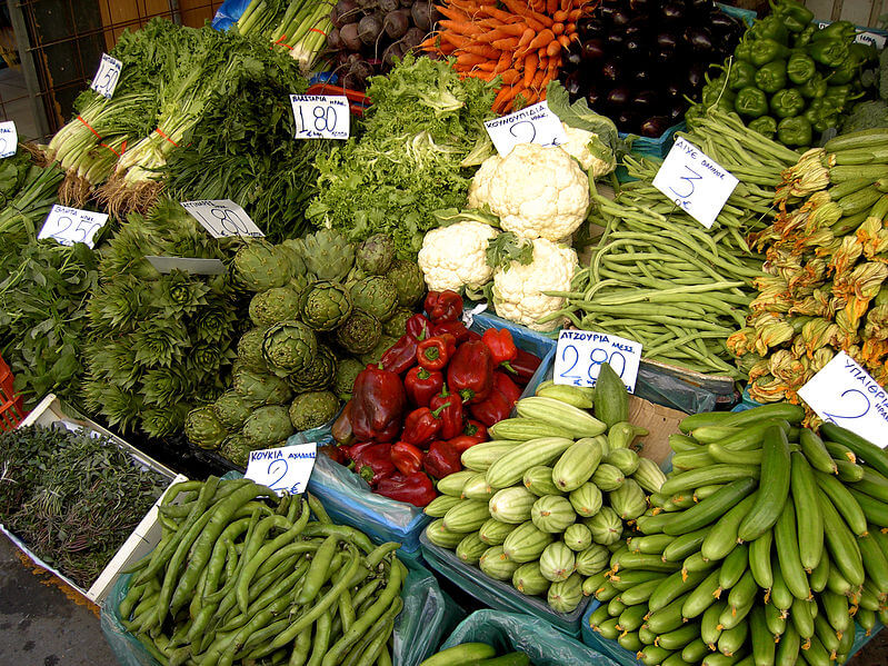 ירקות בשוק בכרתים. מתוך ויקיפדיה