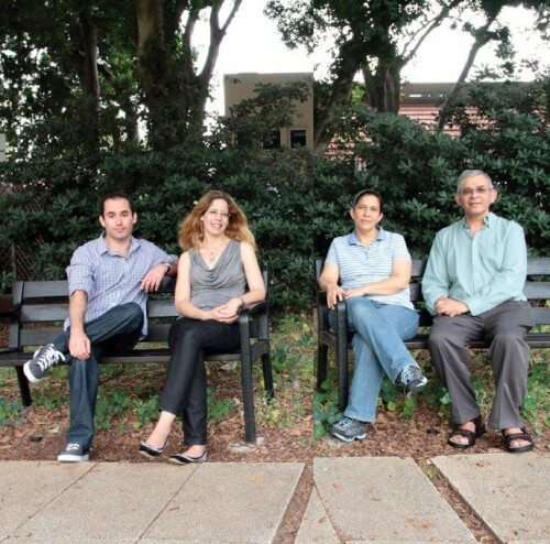 From the right: Prof. Yosef Shaul, Gili Ben Nissan, Dr. Michal Sharon and Oren Moskovitch. Grinding.