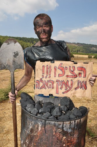 מור גלבוע, מנכ"ל מגמה ירוקה בהפנגנה שהתקיימה בחבל עדולם ב-4 באוקטובר 2012. צילום: מיכל שוקרון מגמה ירוקה 