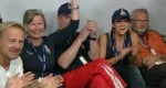 Felix Baumgartner's family members in the control room at the time of the jump. Photo: Red Bull Stratos.