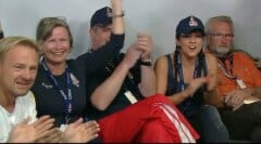 Felix Baumgartner's family members in the control room at the time of the jump. Photo: Red Bull Stratos.