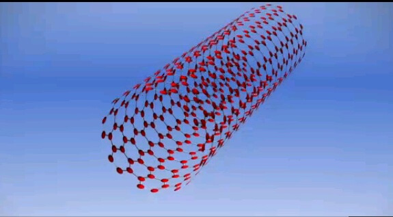 Sheets of carbon atoms one-atom thick are rolled to form a carbon nanotube - ten thousand times smaller than the thickness of a human hair - which can be used to make transistors inside chips. [Courtesy: IBM Research]