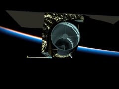 דגם של טלסקופ החלל ארקיד 100 שמפתחת חברת Planetary Resources לאיתור אסטרואידים בעלי פוטנציאל לכריית מחצבים. מתוך ויקיפדיה