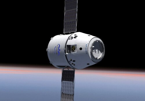 Artist's rendering of the Dragon capsule being developed by SpaceX. PR photo: SpaceX