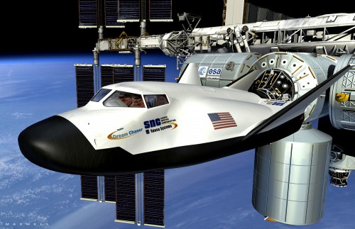 Sierra Nevada's rendering of the Dream Chaser spacecraft in an artist rendering