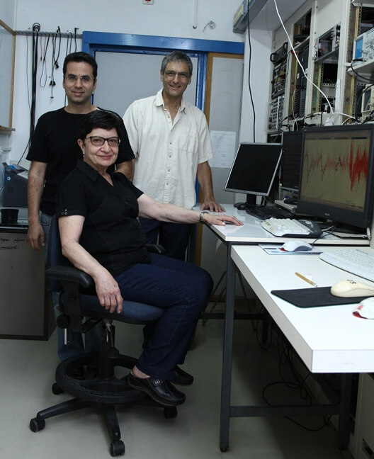From the right: Prof. Ehud Ahisher, Dr. Kanarik Bagdasarian and Dodi Deutsch. Perception
