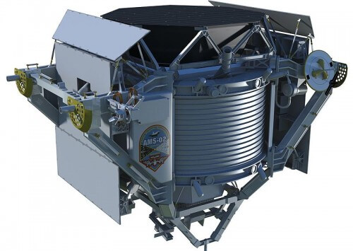 מתקן AMS Alpha Magnetic Spectrometer מהסוג המותקן בתחנת החלל הבינלאומית ובסרן. מתוך ויקיפדיה