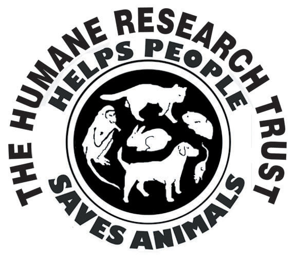 סמליל של ארגון the humane research trust המבקש להחליף את המחקרים בבעלי חיים במחקרים ברקמות אנושיות.
