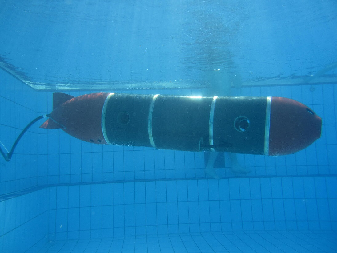 An autonomous submarine developed by students at Ben-Gurion University