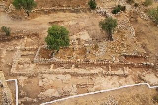 A picture of the remains of the palace discovered in excavations at the Kaifa site in the Judean Lowlands and which is attributed to King David. Photo: Skyview Company, courtesy of the Hebrew University and the Antiquities Authority